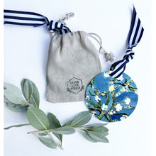 Load image into Gallery viewer, Van Gogh's Blossoms, Blue Floral Ornament on Metal