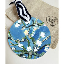 Load image into Gallery viewer, Van Gogh's Blossoms, Blue Floral Ornament on Metal