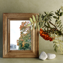 Load image into Gallery viewer, Vertical Fall Foliage Art framed in wood