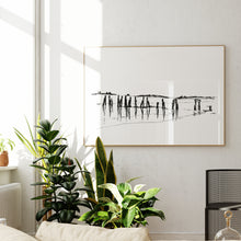 Load image into Gallery viewer, Coastal Line Drawing, West Beach, Fine Art Print