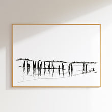 Load image into Gallery viewer, Coastal Line Drawing, West Beach, Fine Art Print