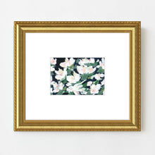 Load image into Gallery viewer, White Blossoms at Midnight, Fine Art Print with Oversized Mat