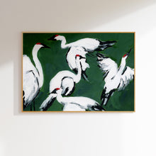 Load image into Gallery viewer, Sandhill Crane Grouping, Jade, Fine Art Print