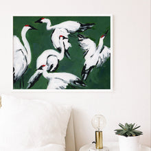 Load image into Gallery viewer, Sandhill Crane Grouping, Jade, Fine Art Print