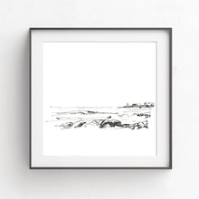 Load image into Gallery viewer, Coastal Line Drawing, Gloucester Coast, Fine Art Print