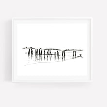 Load image into Gallery viewer, Coastal Line Drawing, West Beach, Fine Art Print