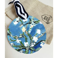 Load image into Gallery viewer, Van Gogh&#39;s Blossoms, Blue Floral Ornament on Metal