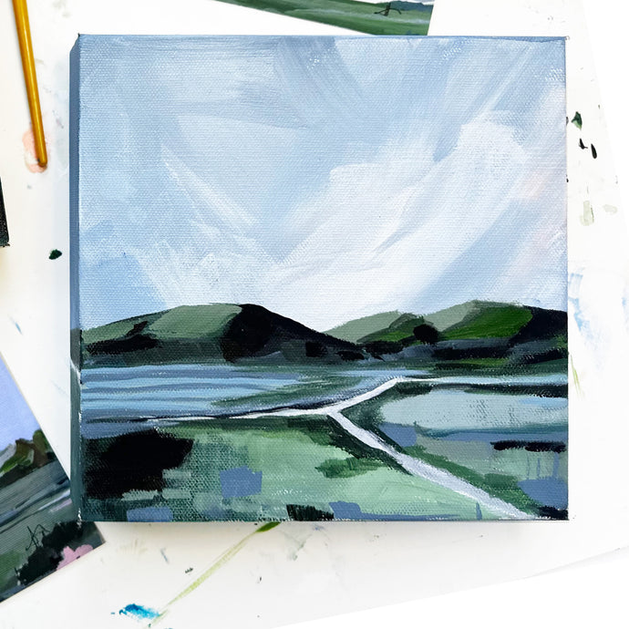 Blue Stripe Marsh II, Painting on Canvas