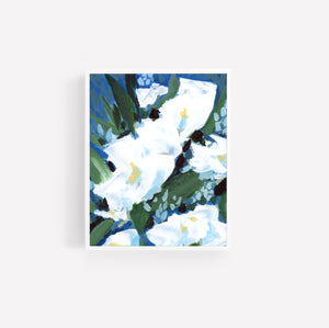 Boho Blue Floral, Fine Art Print