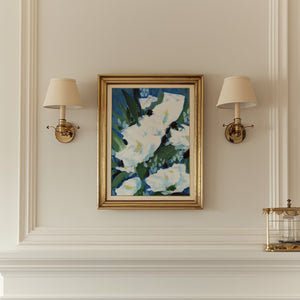 Boho Blue Floral, Fine Art Print
