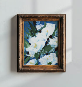 Boho Blue Floral, Fine Art Print