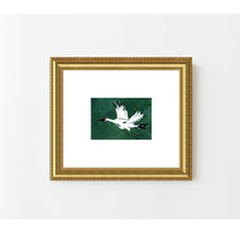 Load image into Gallery viewer, Single Crane in Flight, Deep Green