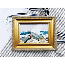 Load image into Gallery viewer, Breaking Surf on Rocks, custom framed print on canvas