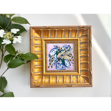 Load image into Gallery viewer, Floral Composition with Dragon Vase, Original Painting on Canvas Panel