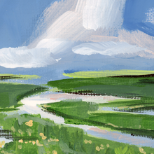 Load image into Gallery viewer, Flowers on the River, Original Painting on Panel