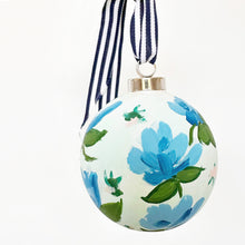 Load image into Gallery viewer, Holiday with Hydrangeas, Hand-Painted Ceramic Ornament