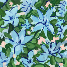 Load image into Gallery viewer, square abstract floral blue hydrangea painting