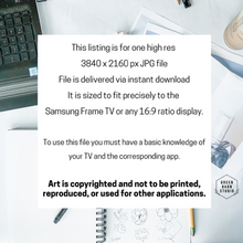 Load image into Gallery viewer, Black Floral, Samsung Frame TV File