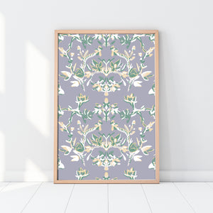 Lavender Garden, Abstract Botanical