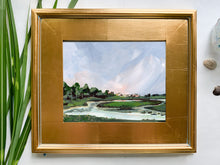 Load image into Gallery viewer, Coastal Maine on Canvas, Custom Framed in Gold