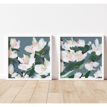 Load image into Gallery viewer, Midnight Garden, Hague Blue, Abstract Floral, Set of 2 Prints