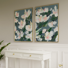 Load image into Gallery viewer, Midnight Garden, Hague Blue, Abstract Floral, Set of 2 Prints
