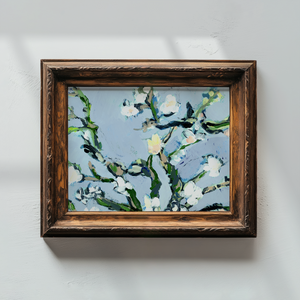 Contemporary Floral Art Print- Horizontal- framed 