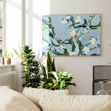 Load image into Gallery viewer, Contemporary Floral Art Print- Horizontal- framed 