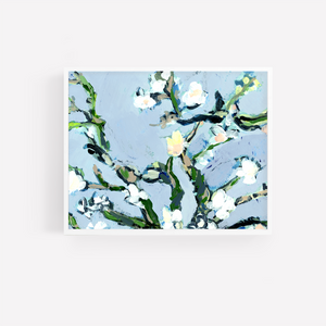 Contemporary Floral Art Print- Horizontal- framed 
