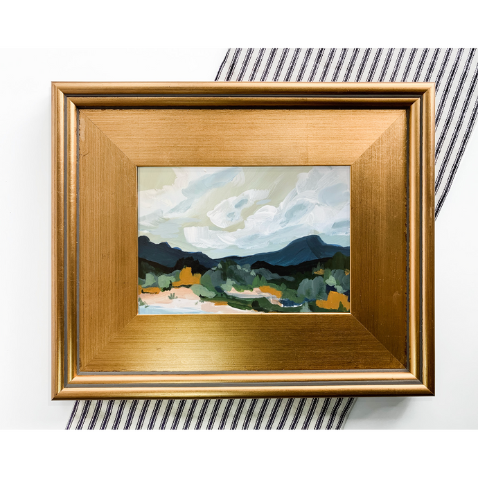 Horizontal coastal landscape painting