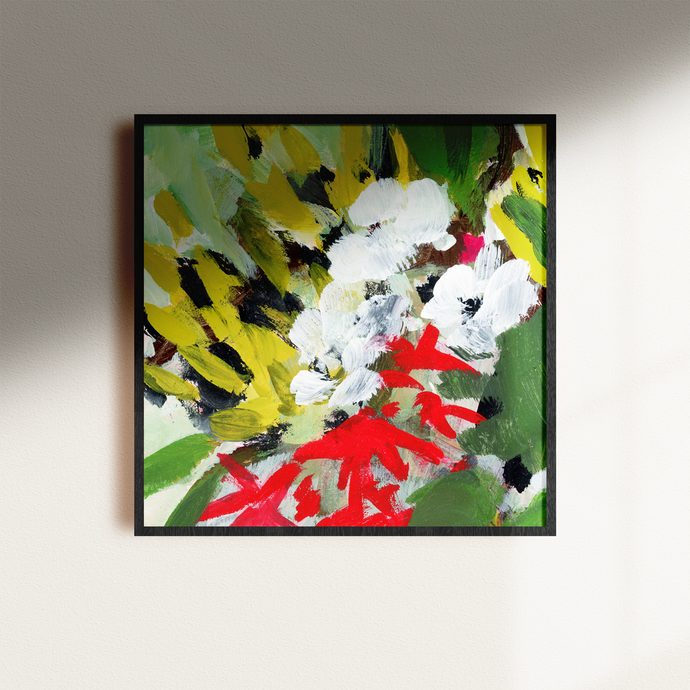 Olive and Green Floral Burst
