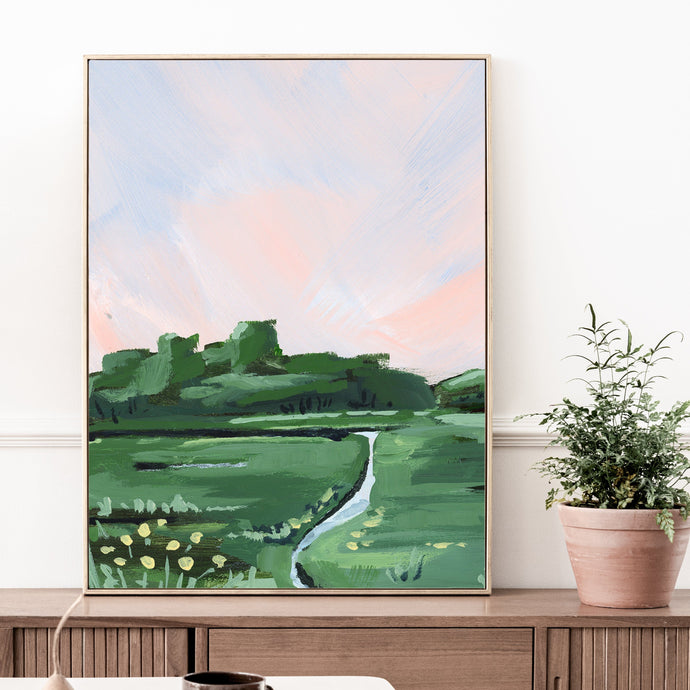 Rosé Twighlight, Pink and Green Landscape
