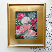 Load image into Gallery viewer, Floral in Crimson and Clover, Original Oil Painting on Panel