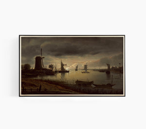 River Scene with Windmill, Samsung Frame TV File