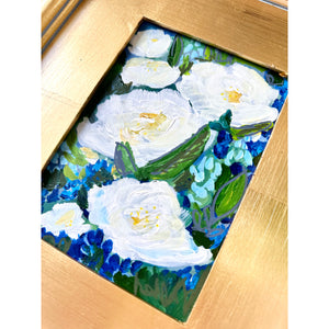 Royal Floral in Blues, Painting on Board