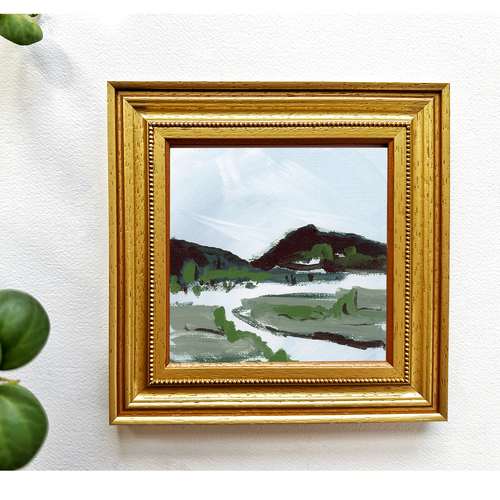 Salt Marsh Abstraction, Original Painting on Canvas Board