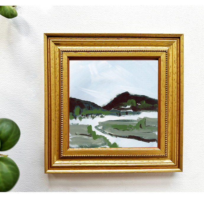 Salt Marsh Abstraction, Original Painting on Canvas Board