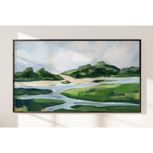 Horizontal coastal landscape art print