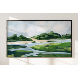 Horizontal coastal landscape art print
