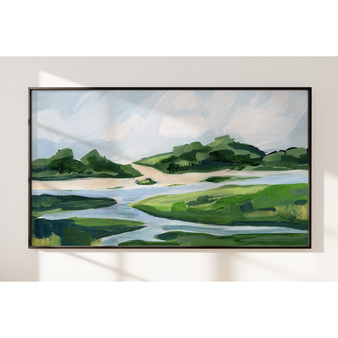 Horizontal coastal landscape art print