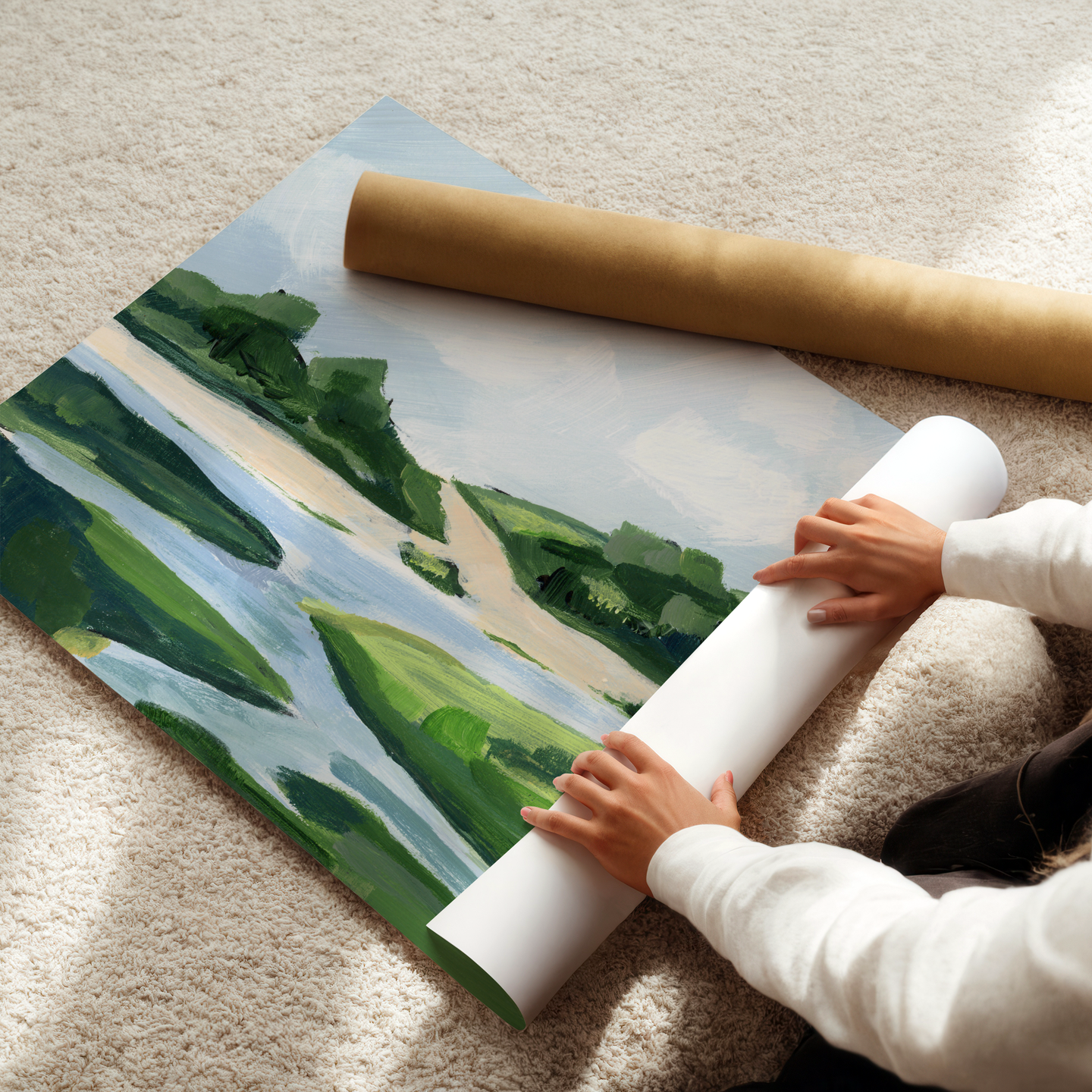 Horizontal coastal landscape art print