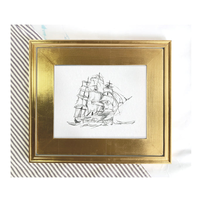 Sovereign of the Seas (Tall Ship), Gold Framed Print on Canvas