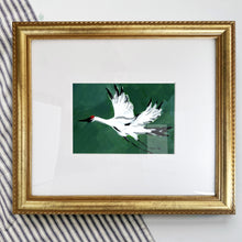 Load image into Gallery viewer, Single Crane in Flight (Deep Green), Fine Art Print