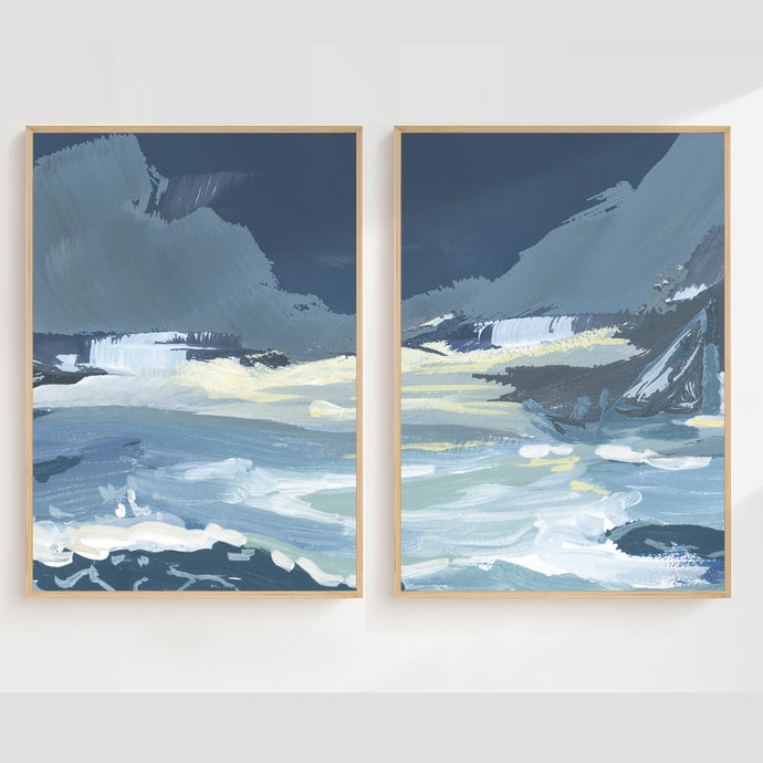 Storm Over the Ocean Diptych, Set of 2 Prints