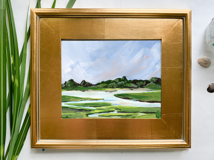 Downeast on Canvas, Custom Framed in Gold
