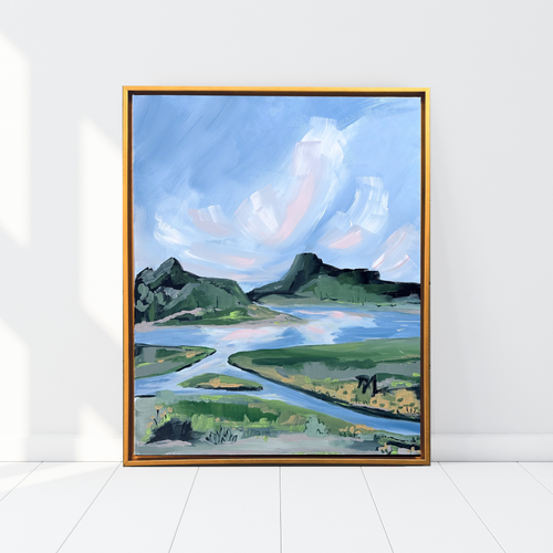 Green River Bend, Original Painting on Canvas