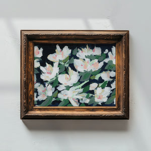 White Blossoms at Midnight, Fine Art Print