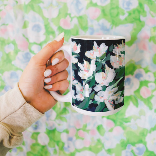 Midnight Floral Ceramic Mug 15oz