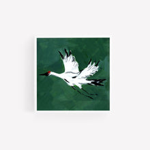 Load image into Gallery viewer, Single Crane in Flight, Deep Green