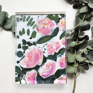 Floral Print in Acrylic Tabletop Frame